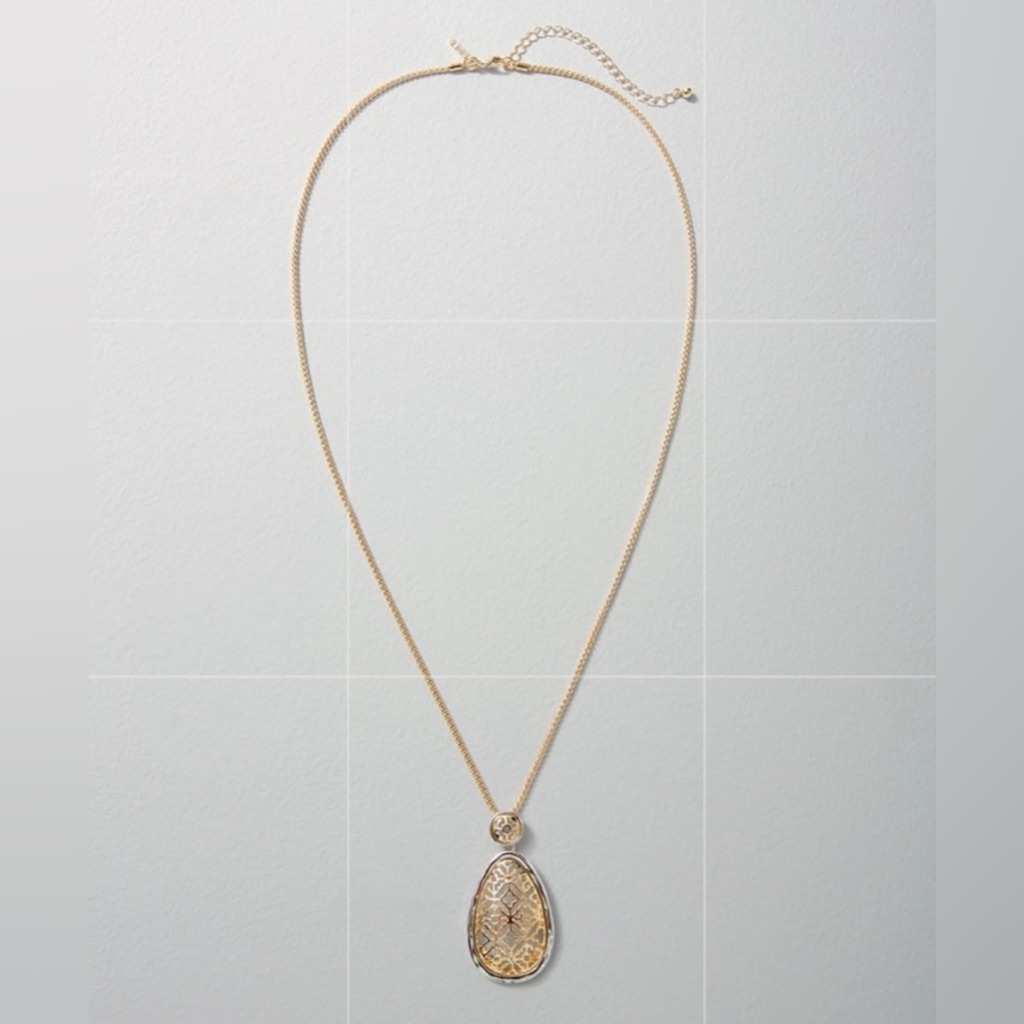 Whbm Gold Tone And Silver Tone Pendant Necklace